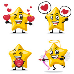 Vector illustration of star mascot or character