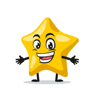Vector illustration of star mascot or character