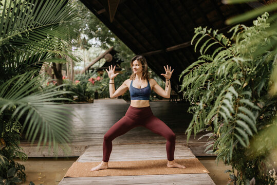 Woman practicing yoga