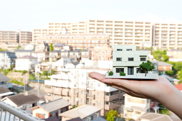二世帯住宅の模型