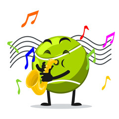 vector illustration of tennis ball mascot or character