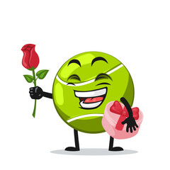 vector illustration of tennis ball mascot or character