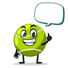vector illustration of tennis ball mascot or character