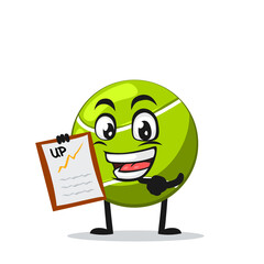 vector illustration of tennis ball mascot or character