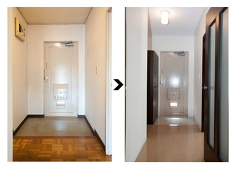玄関改装前後