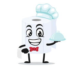 vector illustration of roll toilet paper mascot or character