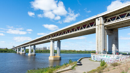 Nizhny Novgorod. Metro bridge across the Oka river