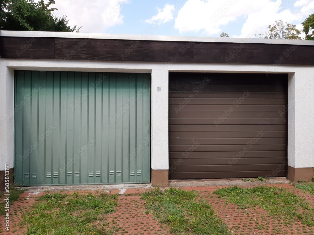 Wall mural modern and decorative garage door