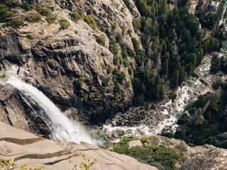 Aerial view of Lower Yosemite Falls during spring