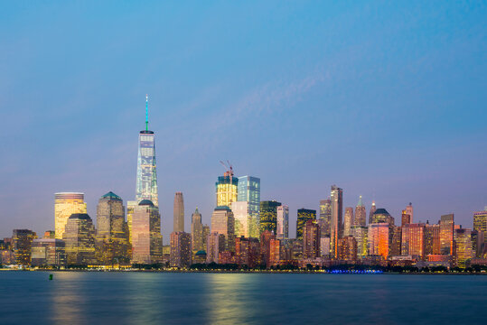 View of Manhattan skyline against sky