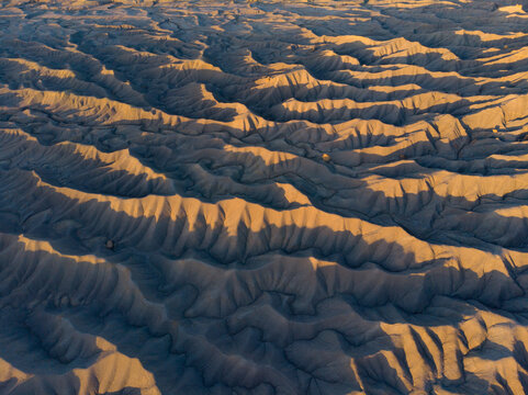 Aerial view of desert landscape
