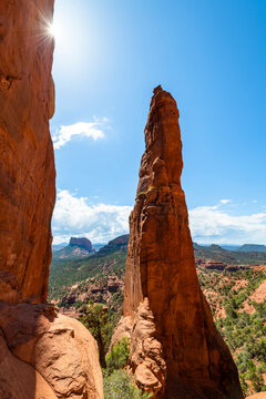 View of Cathedral Rock against sky