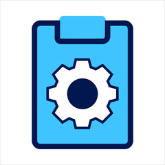 setting icon. setting with task symbol. Concept of task management. Vector illustration, vector icon concept.