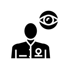 ophthalmology medical specialist glyph icon vector. ophthalmology medical specialist sign. isolated contour symbol black illustration
