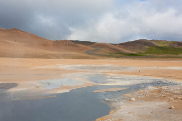Fototapeta na wymiar Hverir mud pools day view, Iceland landmark