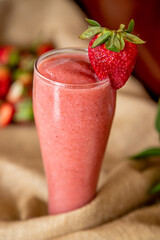 strawberry smoothie with strawberry