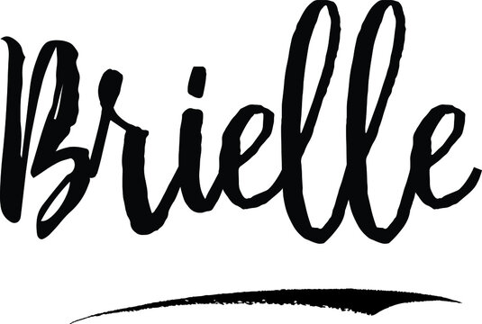 Brielle-Female name Modern Brush Calligraphy on White Background