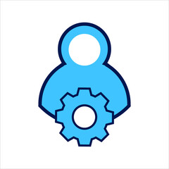 setting icon. setting with user symbol. Concept of user management. Vector illustration, vector icon concept.