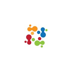Molecule logo template vector