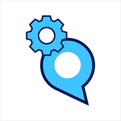 setting icon. setting with chat symbol. Concept of chat / message  . Vector illustration, vector icon concept.