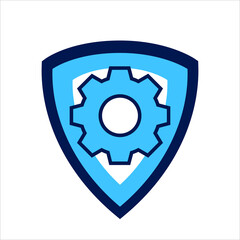 setting icon. setting with security shield symbol. Concept of security adjustment. Vector illustration, vector icon concept.
