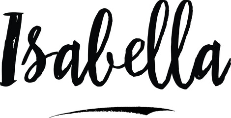 Isabella-Female name Modern Brush Calligraphy on White Background