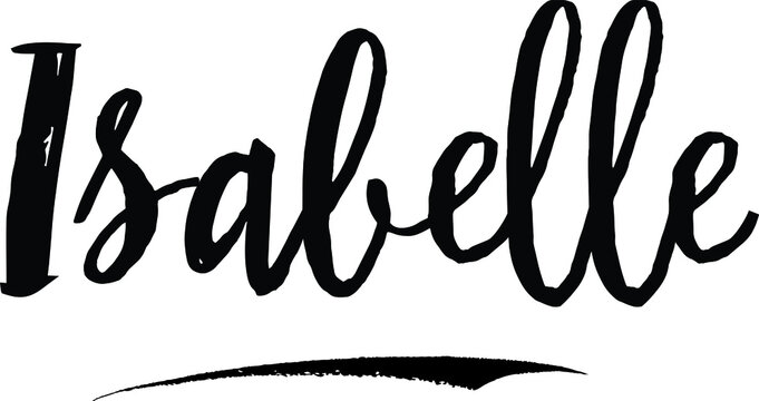  Isabelle-Female name Modern Brush Calligraphy on White Background