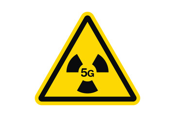 Fototapeta premium Biohazard 5G network vector logo. Warning sign. Vector illustration