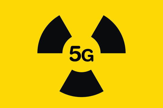 Biohazard 5G network. Vector warning sign. Vector illustration