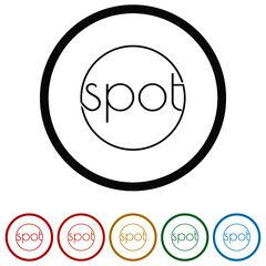 Spot word ring icon, color set