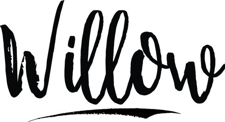  Willow-Female name Modern Brush Calligraphy on White Background