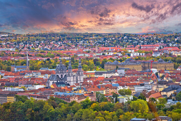 Wurzburg. Old town of Wurzburg historic city center aerial view
