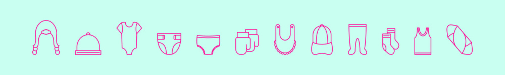 set of baby element cartoon icon design template with various models. vector illustration isolated on blue background