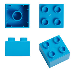 Plastic blue constructor brick