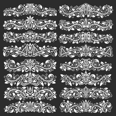 Big set of vintage decorative elements