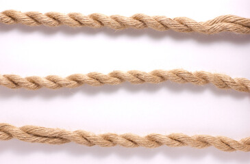 closeup brown strong rope isolated