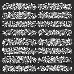 Big set of vintage decorative elements