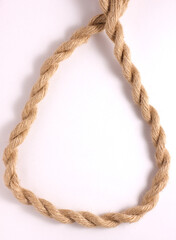 closeup brown strong rope isolated