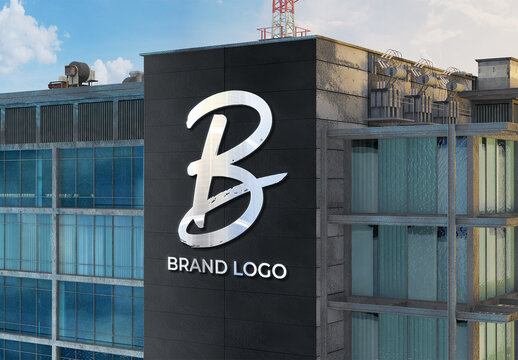 Logo Mockup on Office Building Facade