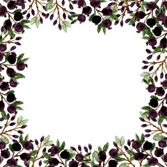 Frame with purple wild berries