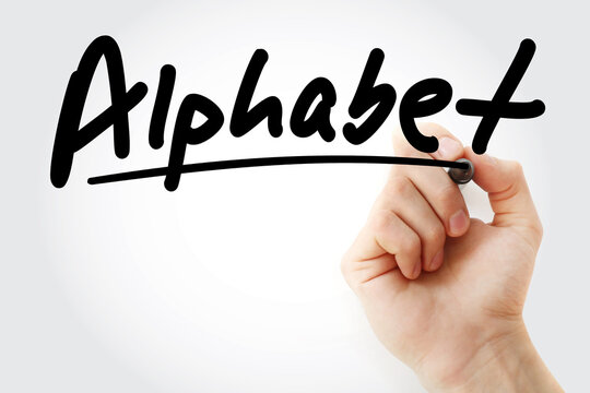 Alphabet text with marker, education concept background