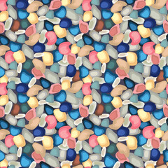 Colorful seamless texture of stones Decorative backdrop.