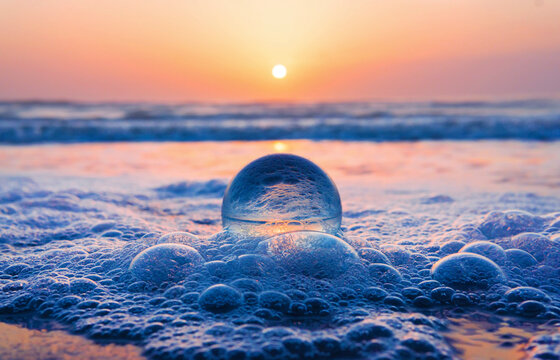 Beautiful Sunset On Sandy Beach In Florida