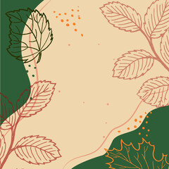 Autumn design backgrounds for social media banner with fluid wave shape. Square background with autumn theme.