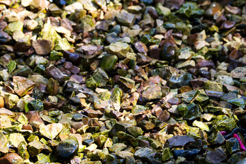 close up of stone look and crashed stones