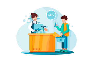 Payment System Vector Illustration concept. Can use for web banner, infographics, hero images. Flat illustration isolated on white background.