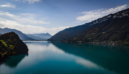Anazing view over Lake Brienz in Switzerland - travel photography