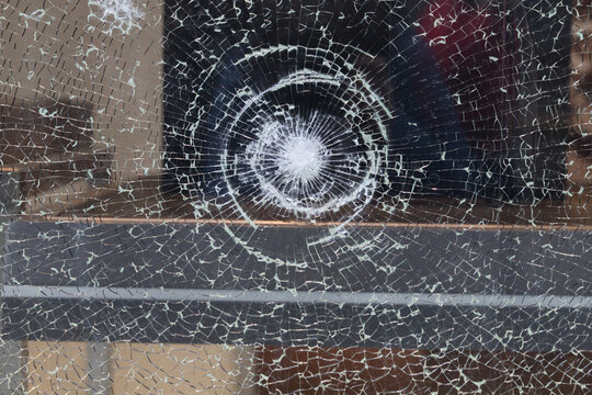 smashed shop window