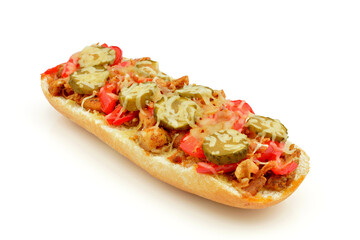 zapiekanka z kurczakiem,papryką i ogórkiem