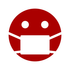 Simple Face Covering Required or No Face Mask No Entry Icon. Vector Image.